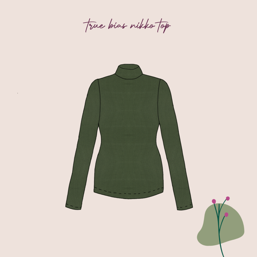 Sewing Kit -True Bias Nikko Sewing Kit in Cosy Cotton Ribbed Jersey (multiple colour options)