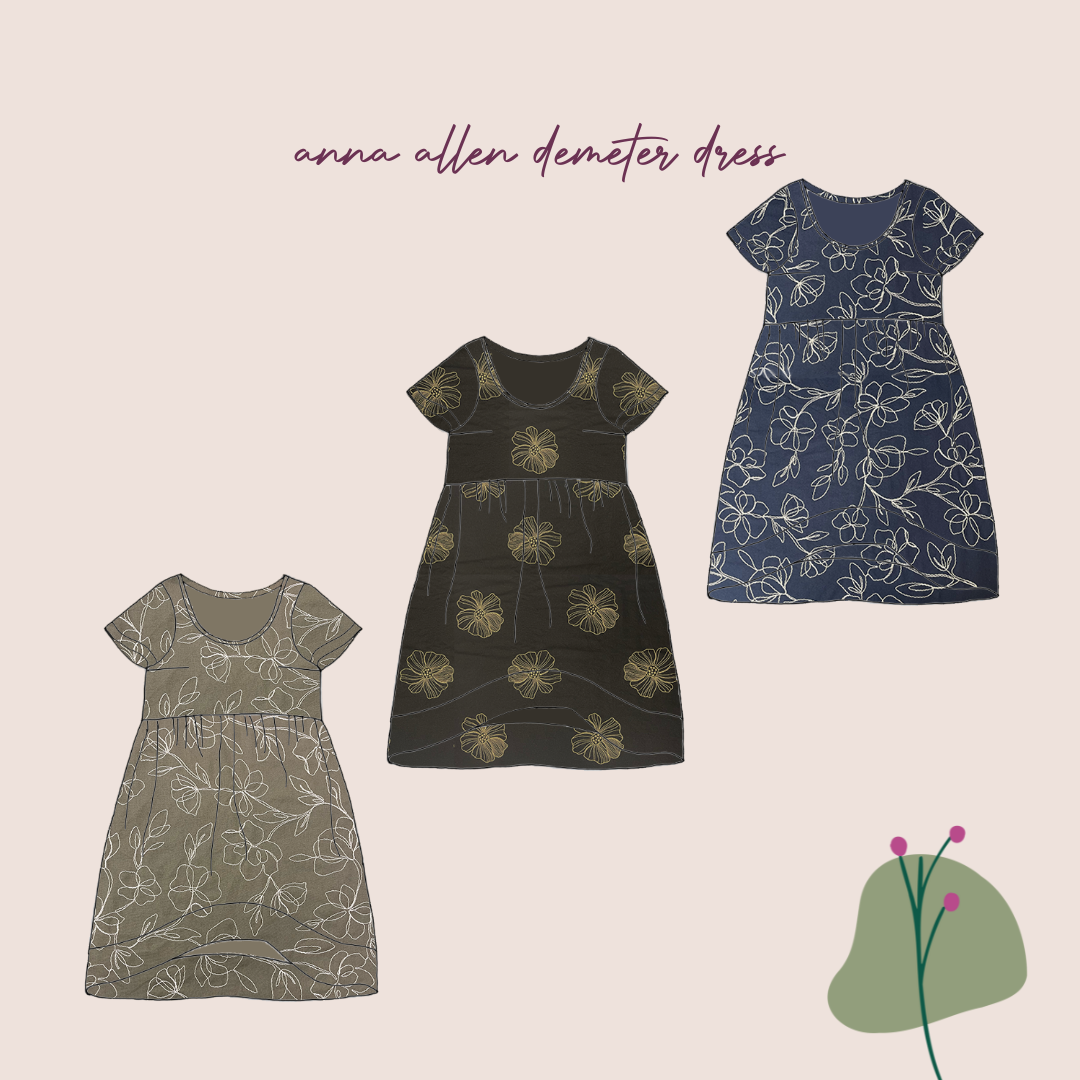 Sewing Kit - Demeter Dress & Top in Embroidered Linen Fabric Lamazi Fabrics Sewing Kit - Demeter Dress & Top in Embroidered Linen Fabric Lamazi Fabrics