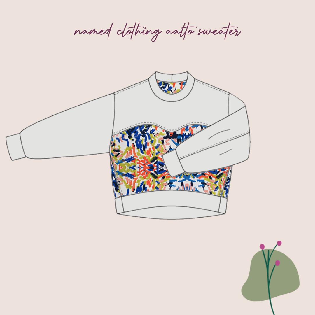 Sewing Kit - AALTO Colour Blocked Sweatshirt in Cotton French Terry (multiple colour choice)