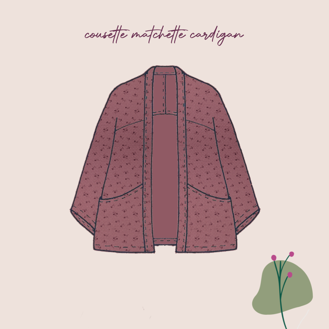 Sewing Kit - Cousette Matchette Cardigan in Diamond Jacquard Cotton (multiple colours & patterns)