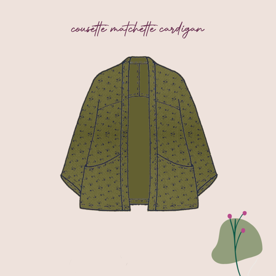 Sewing Kit - Cousette Matchette Cardigan in Diamond Jacquard Cotton (multiple colours & patterns)