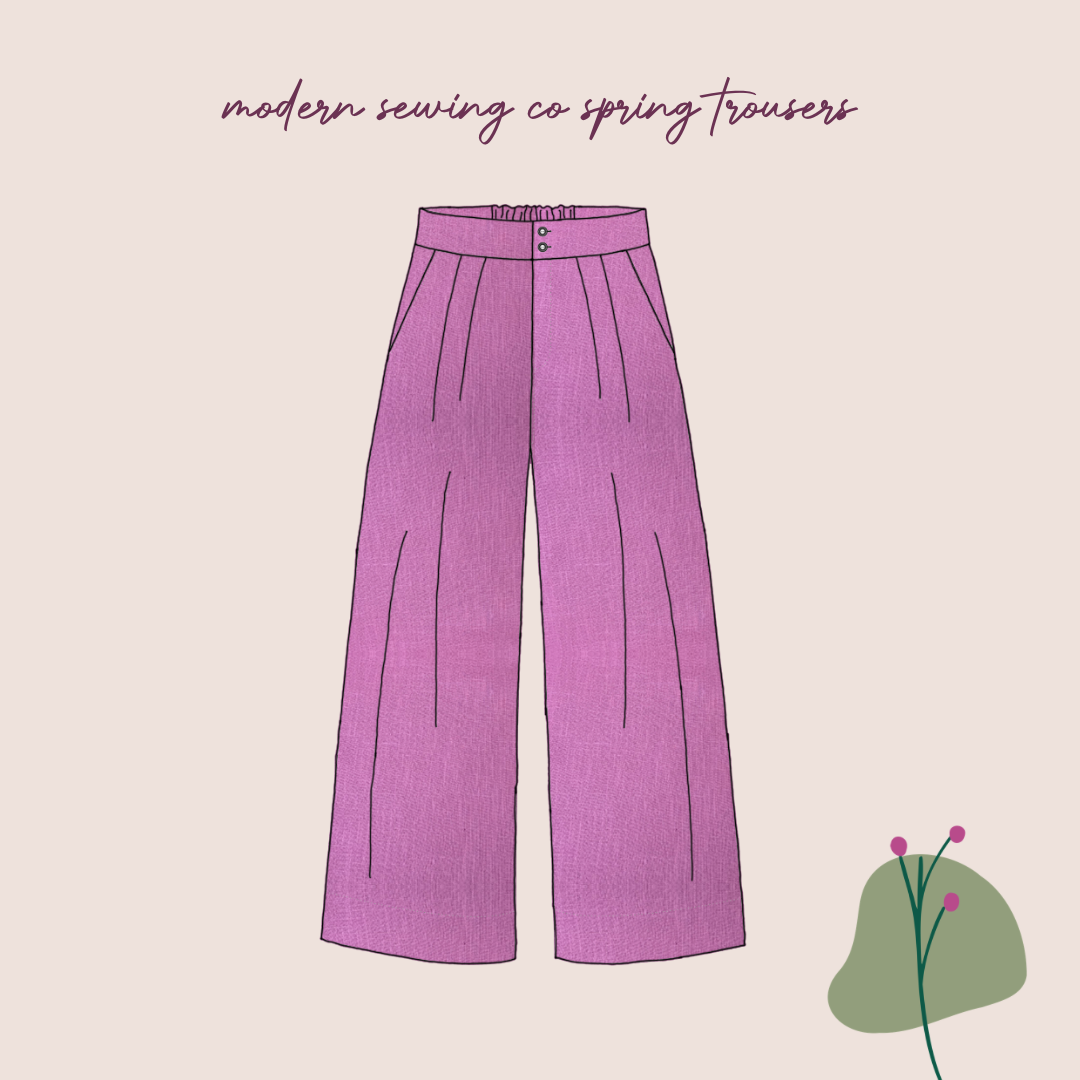 Make An Outfit Colour Bundle and Sewing Kit - Regalia Blouse in Lemons Viscose and Spring Trousers in Candy Pink Linen