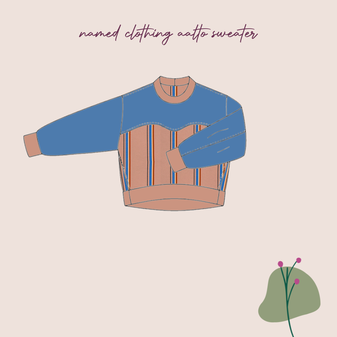 Sewing Kit - AALTO Colour Blocked Sweatshirt in Cotton French Terry (multiple colour choice)