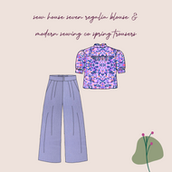 Make An Outfit Colour Bundle and Sewing Kit - Regalia Blouse in Lavender Mosaics and Spring Trousers in Lilac Linen