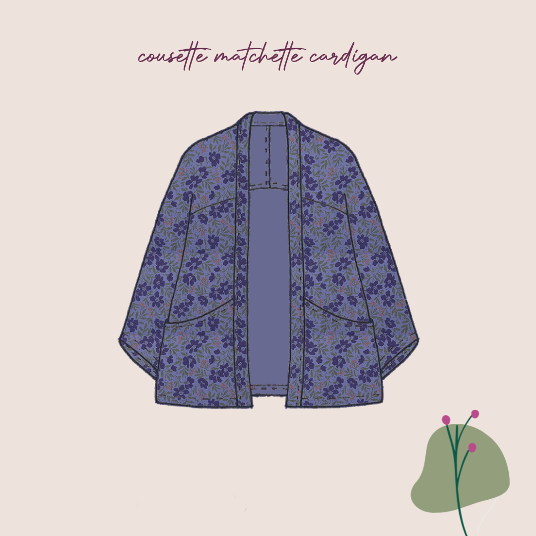 Sewing Kit - Cousette Matchette Cardigan in Diamond Jacquard Cotton (multiple colours & patterns)