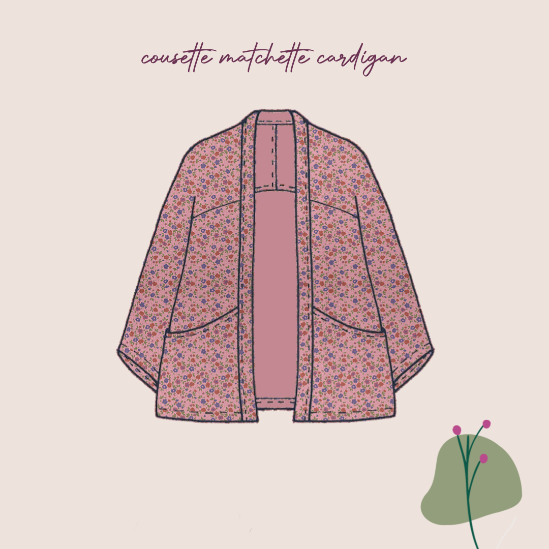 Sewing Kit - Cousette Matchette Cardigan in Diamond Jacquard Cotton (multiple colours & patterns)