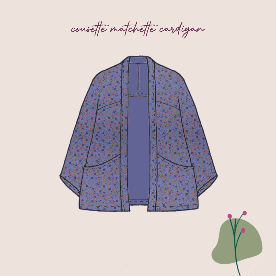 Sewing Kit - Cousette Matchette Cardigan in Diamond Jacquard Cotton (multiple colours & patterns)