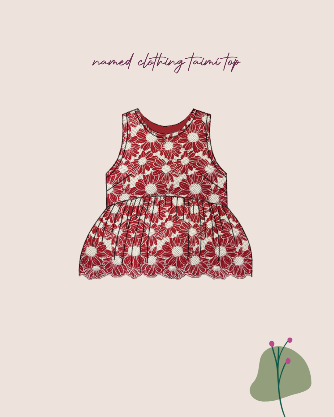 Sewing Kit - Taimi Top in Embroidered Fabric