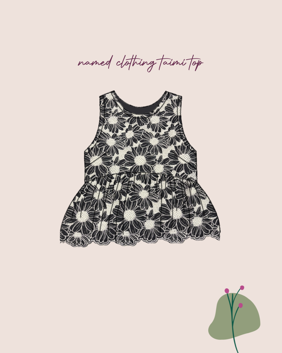 Scalloped Flowers Embroidered Cotton Fabric in Dark Navy