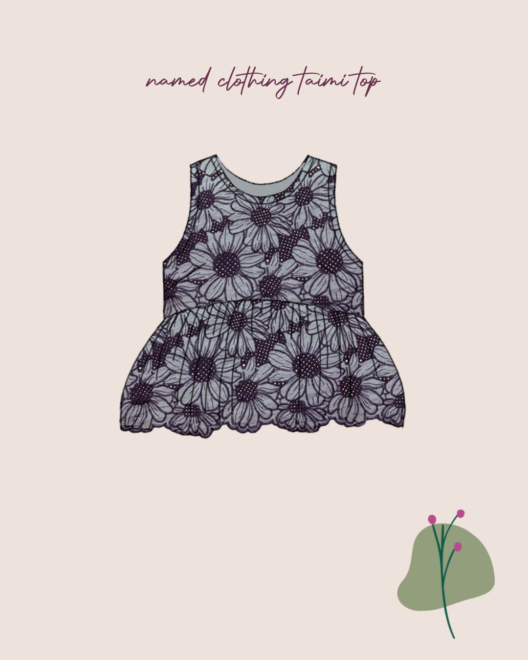 Sewing Kit - Taimi Top in Embroidered Fabric