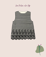 Make An Outfit Colour Bundle and Sewing Kit - Ashton Top and Spring Trousers in Scalloped Gingham Cotton & Off-White Flow Linen
