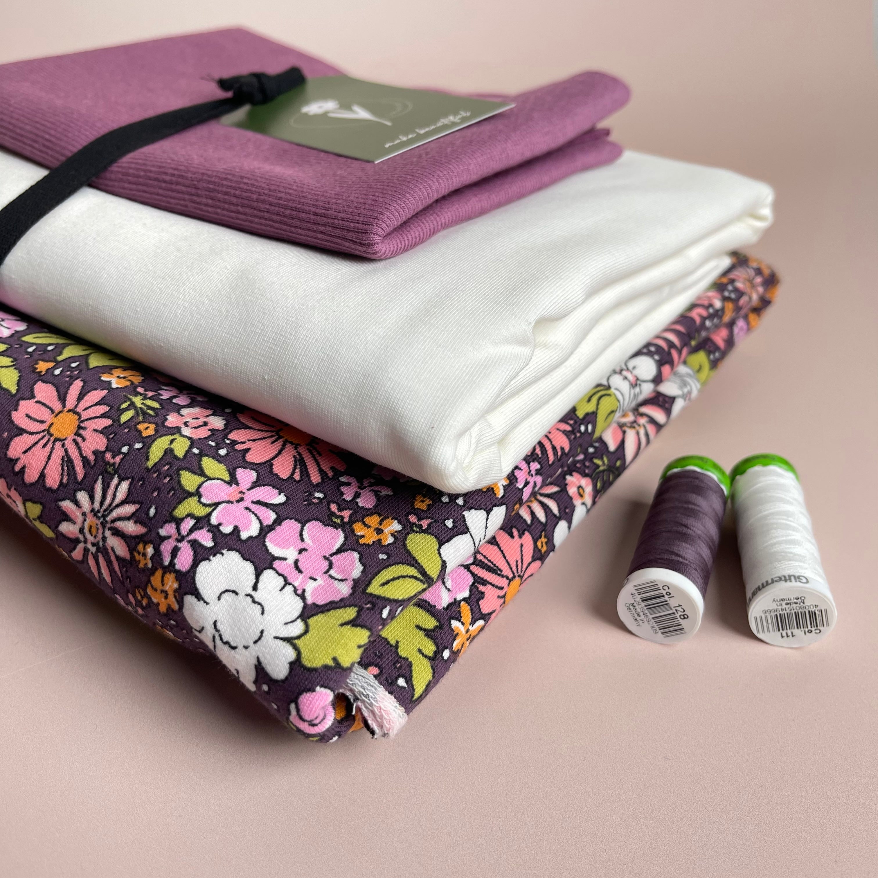 Colour Bundles - Graphic Meadow Cotton French Terry and Jersey with Ribbing