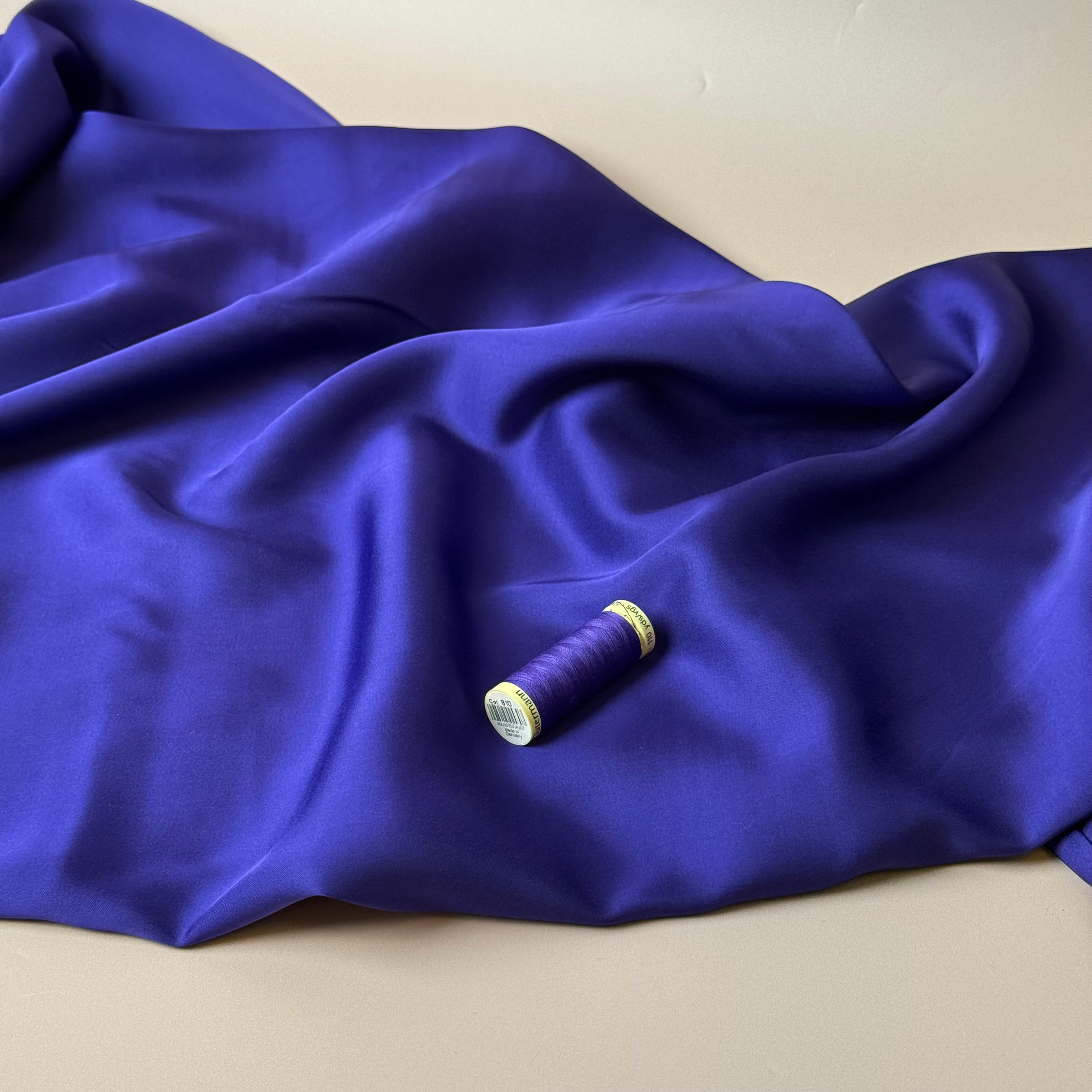 Purple Solid Viscose Sateen Fabric