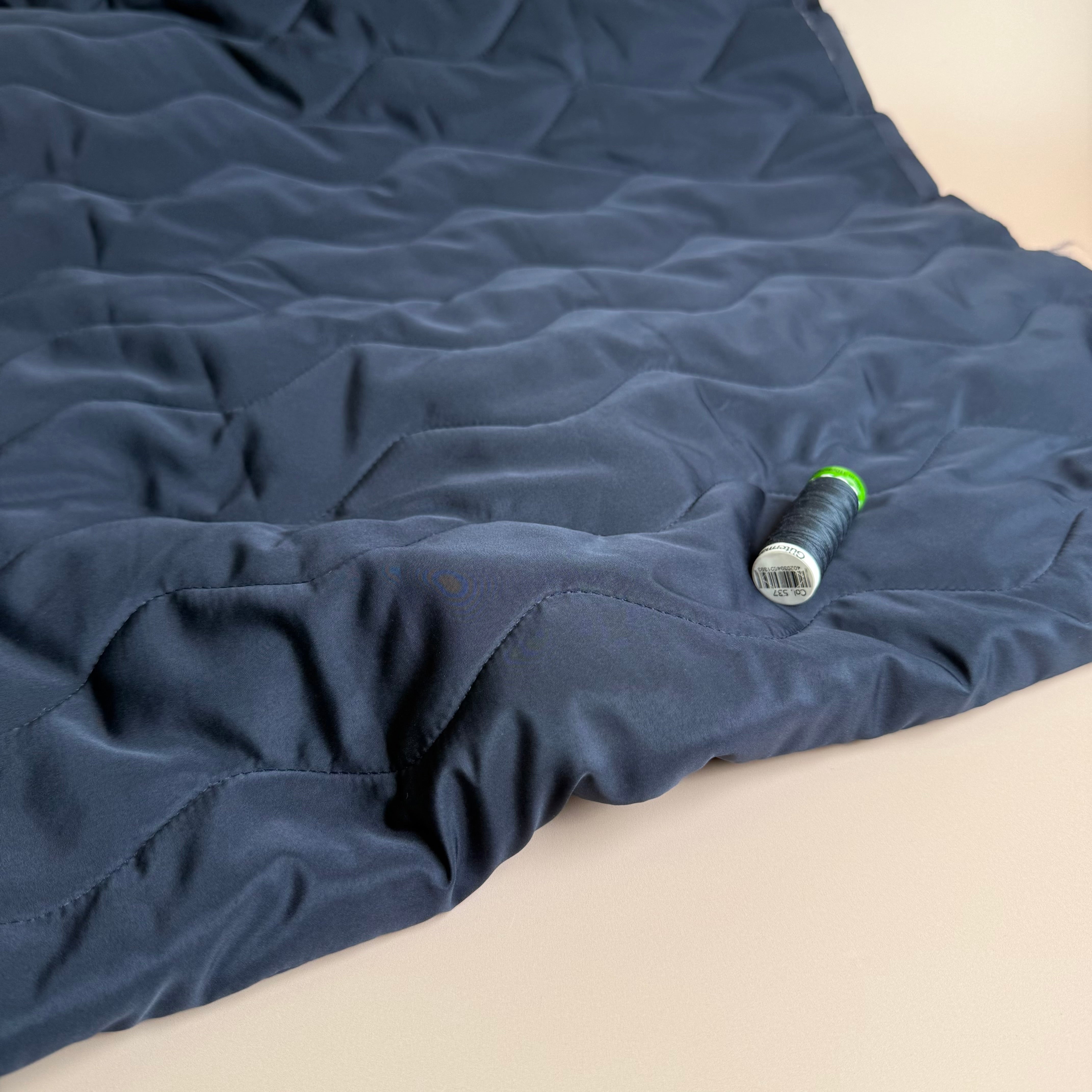 Zigzag Navy Quilted Puffer Fabric
