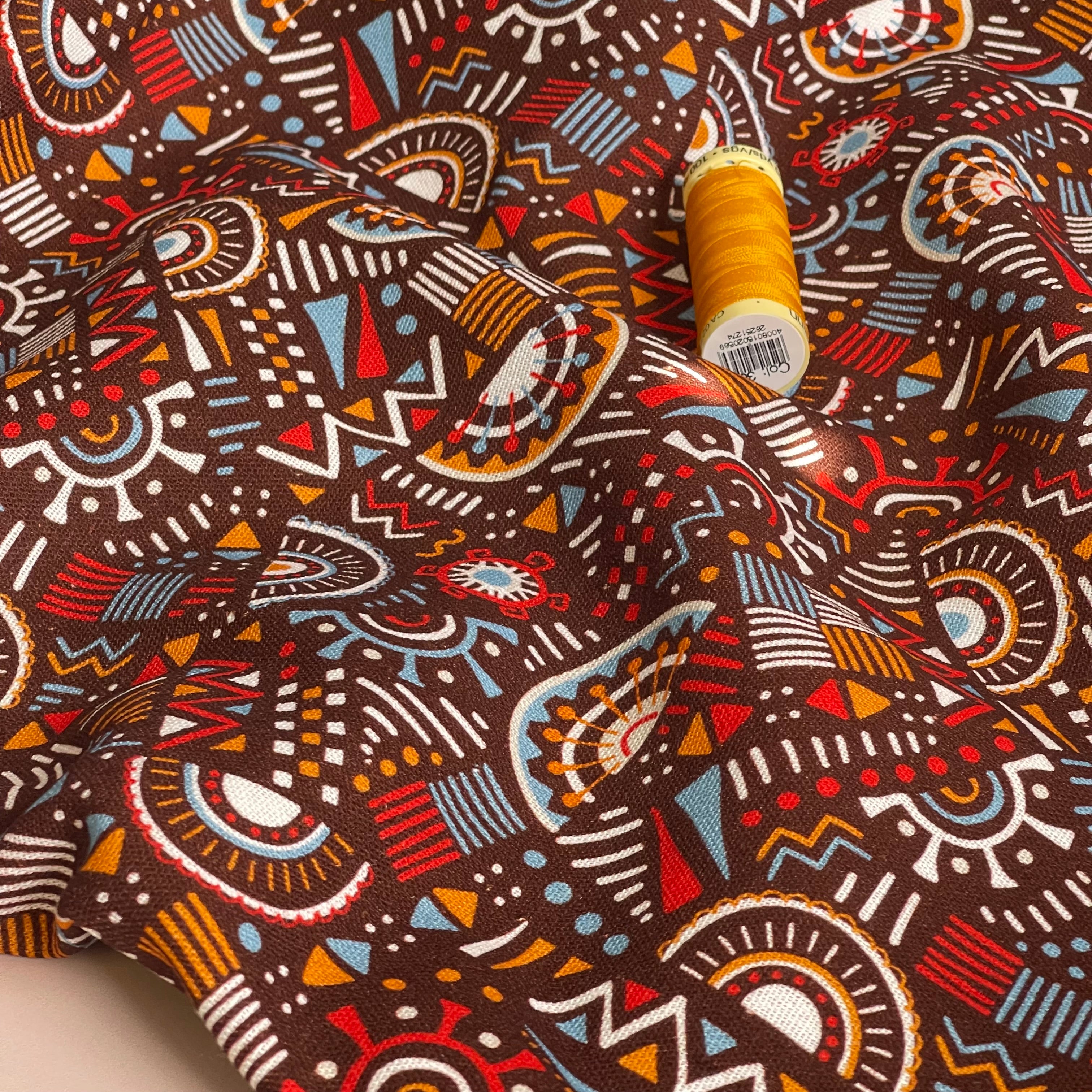 Fun Shapes Viscose Linen Fabric