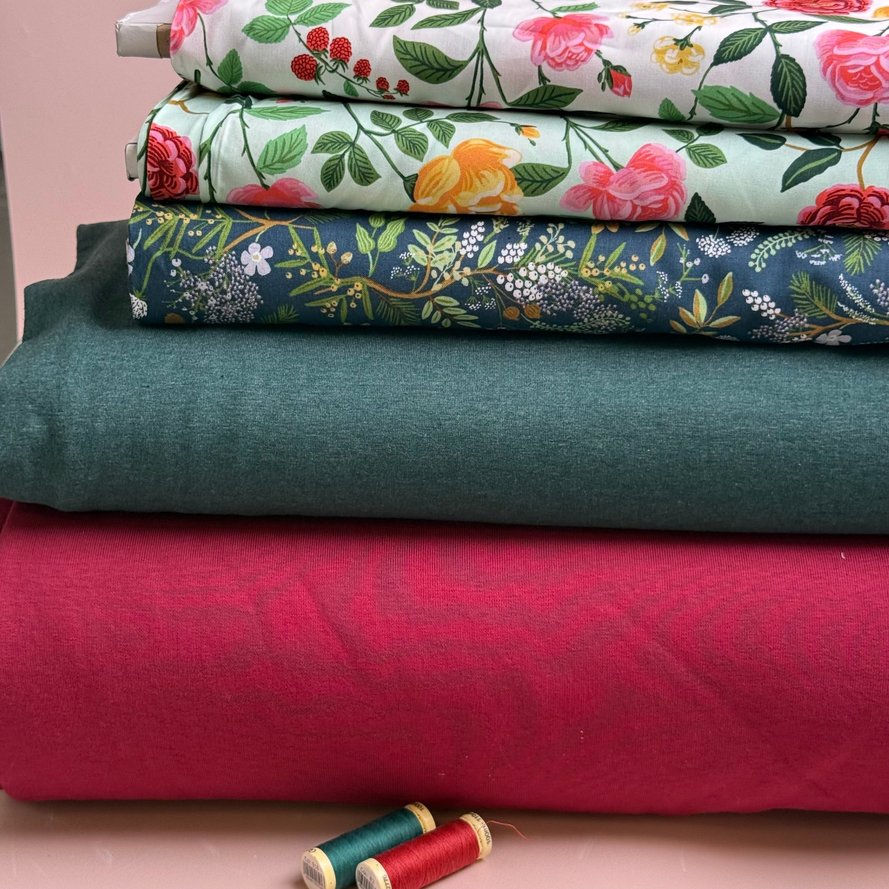Fleecy Sweat-shirting Fabric in Berry
