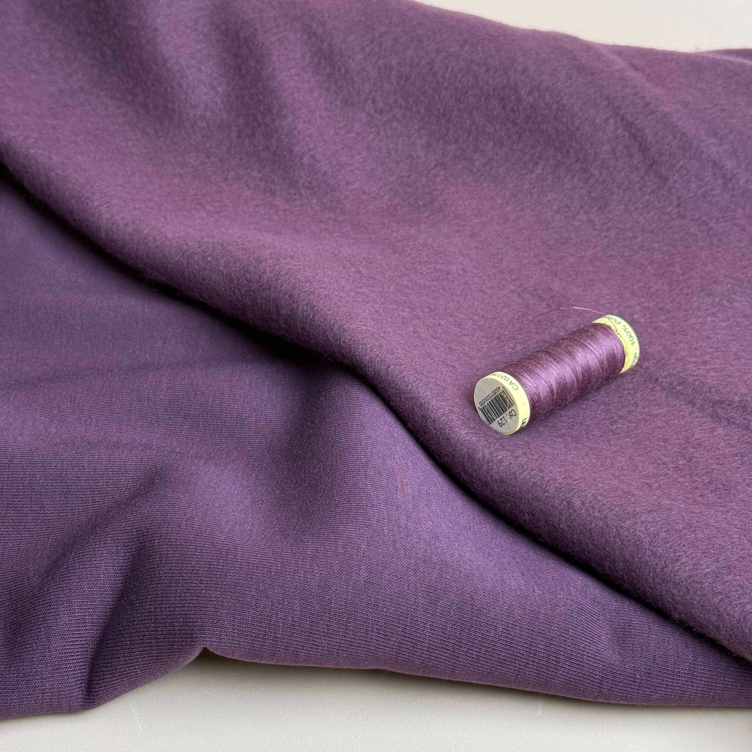 Fleecy Sweat-shirting Fabric in Dark Purple