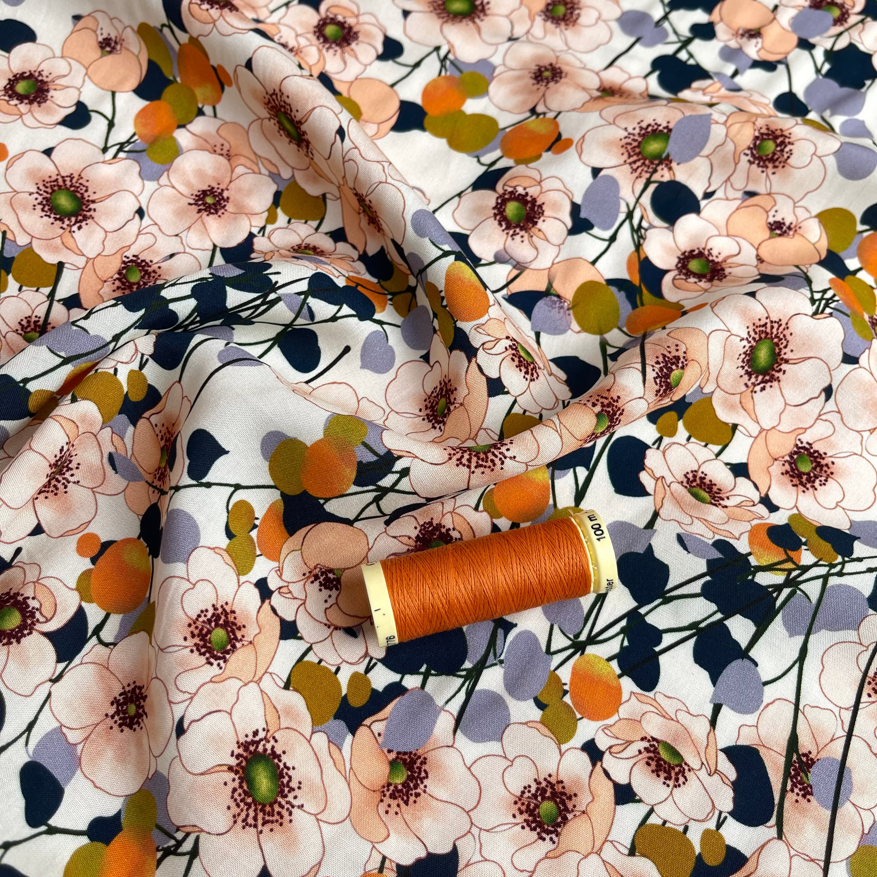 Apricot Blossom Viscose Fabric