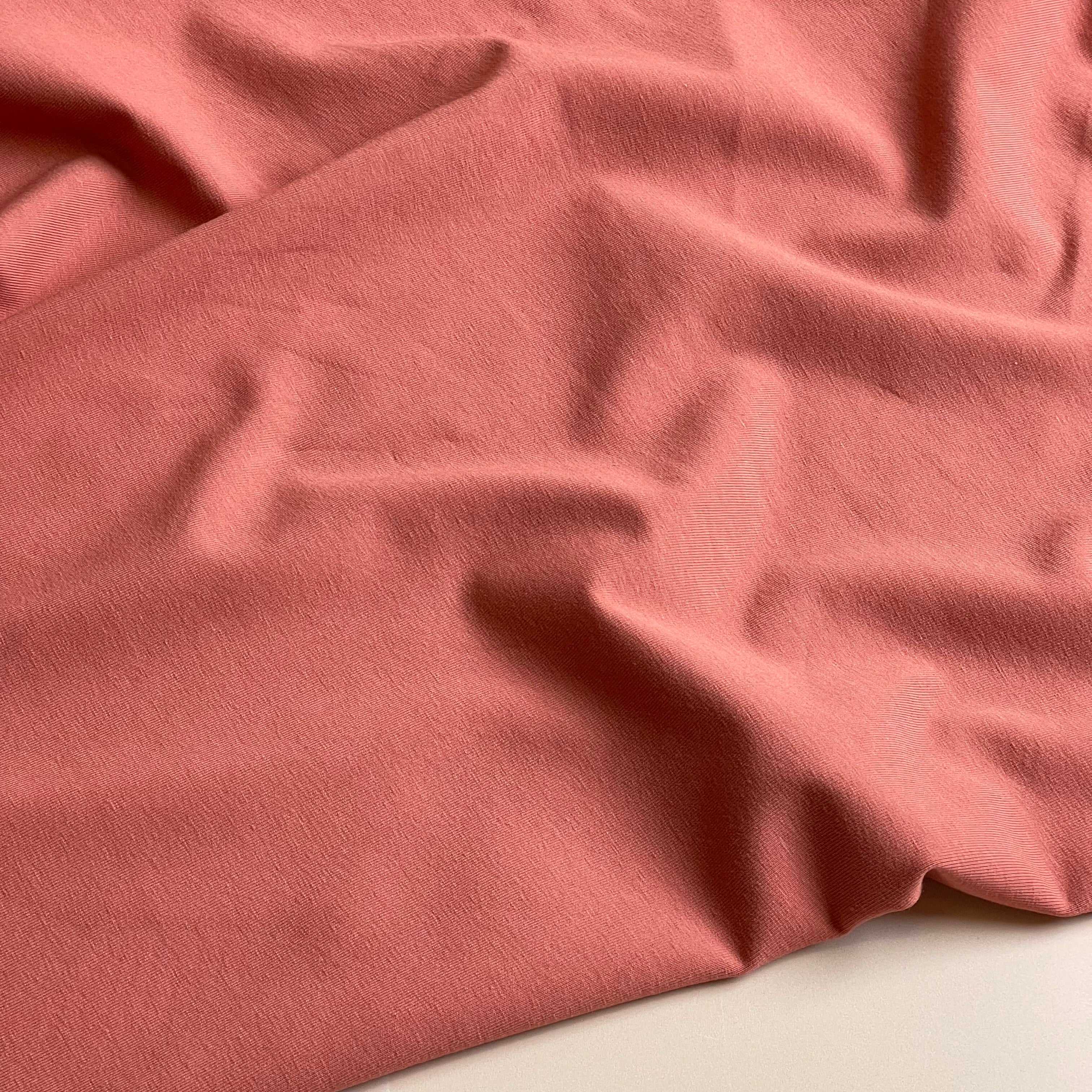 Essential Chic Carmine Pink Plain Cotton Jersey Fabric