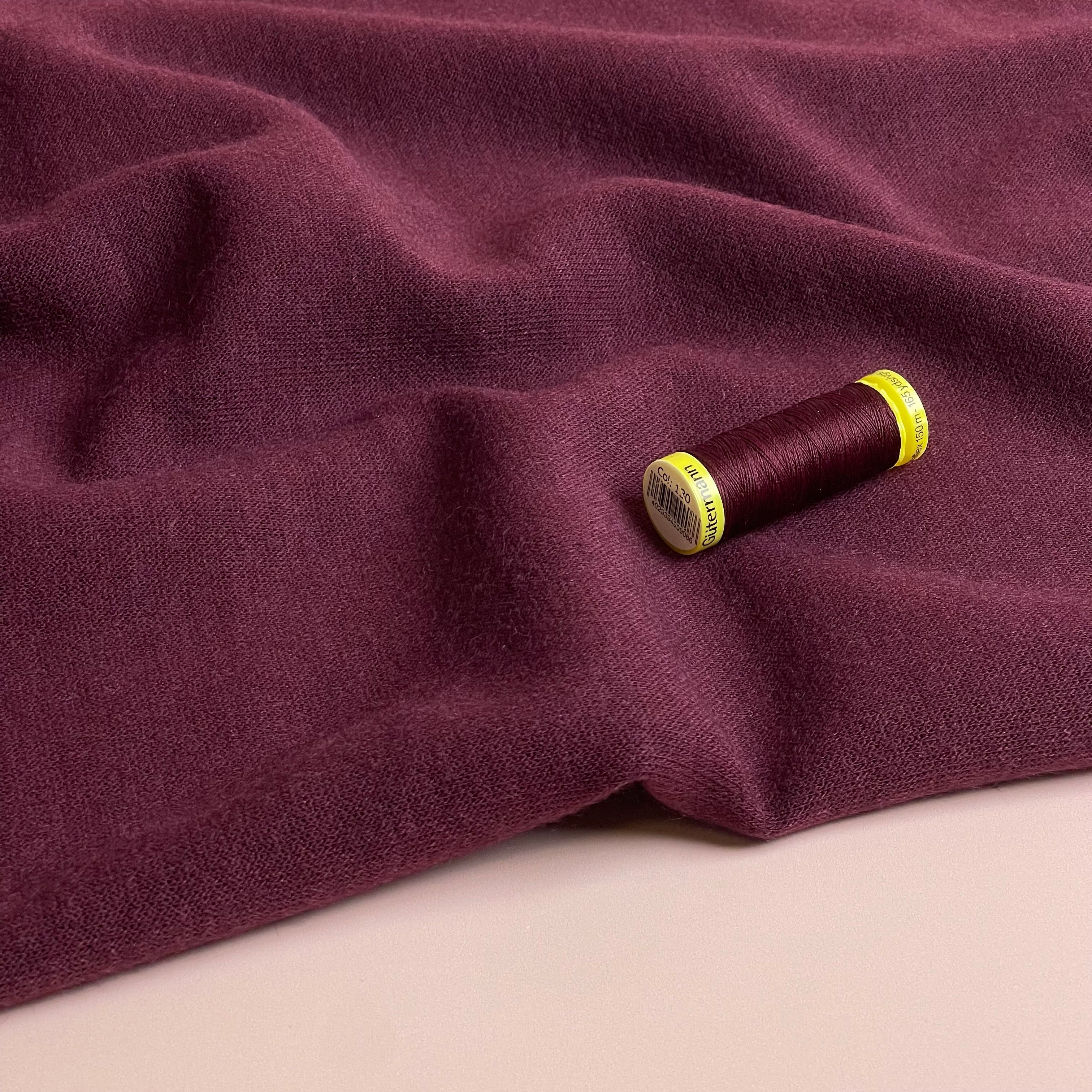 Soft Touch Viscose Blend Sweater Knit in Burgundy