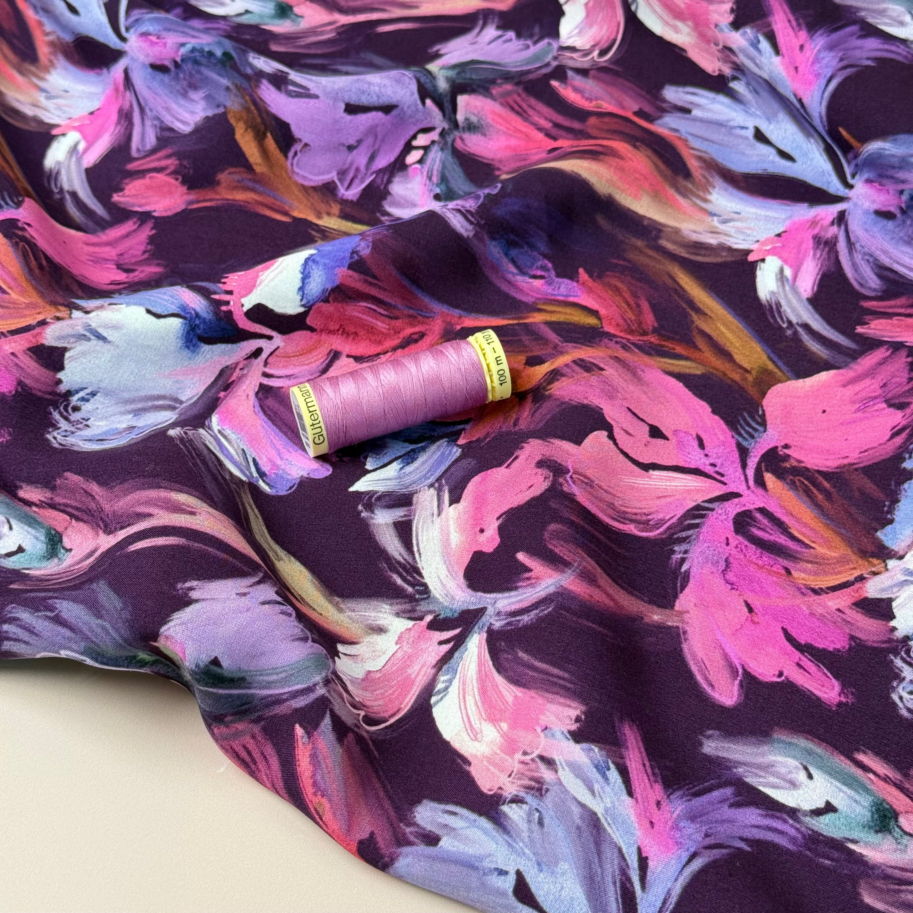 Purple Iris Viscose Fabric