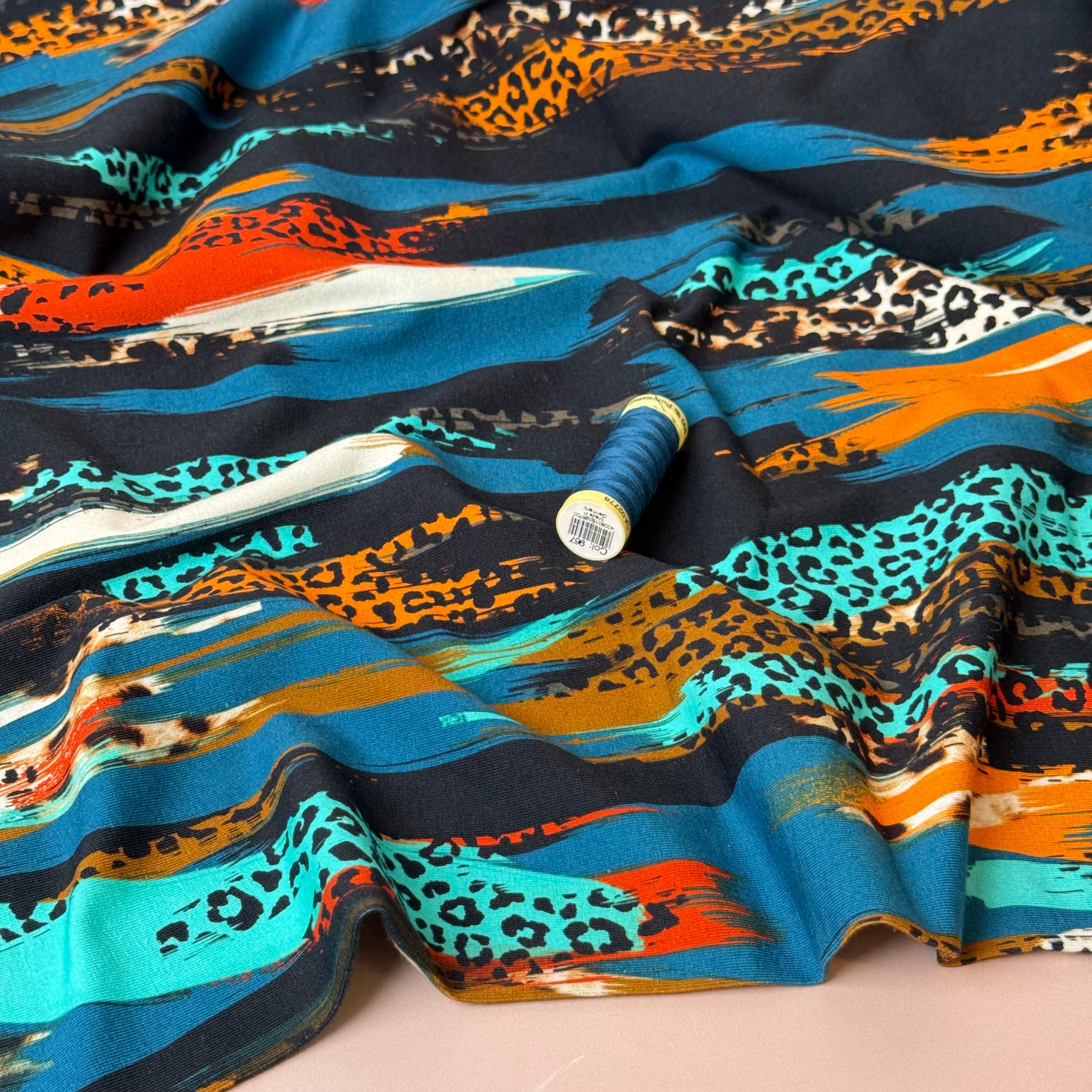 Danish Design - Textured Leopard Print Cotton Jersey