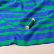 Wavy Stripes Blue Organic GOTS Cotton French Terry