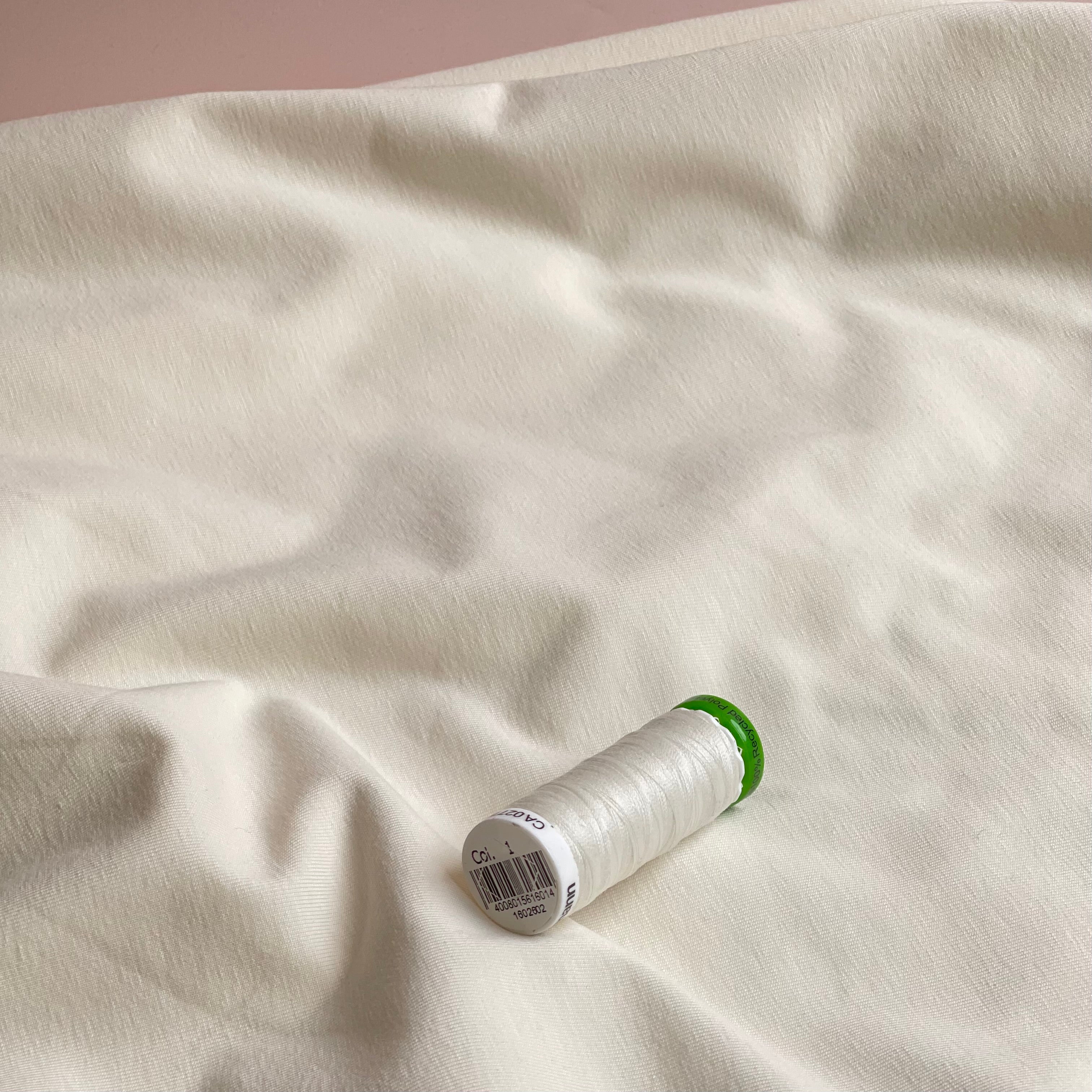 Essential Chic Off-White Plain Cotton Jersey Fabric