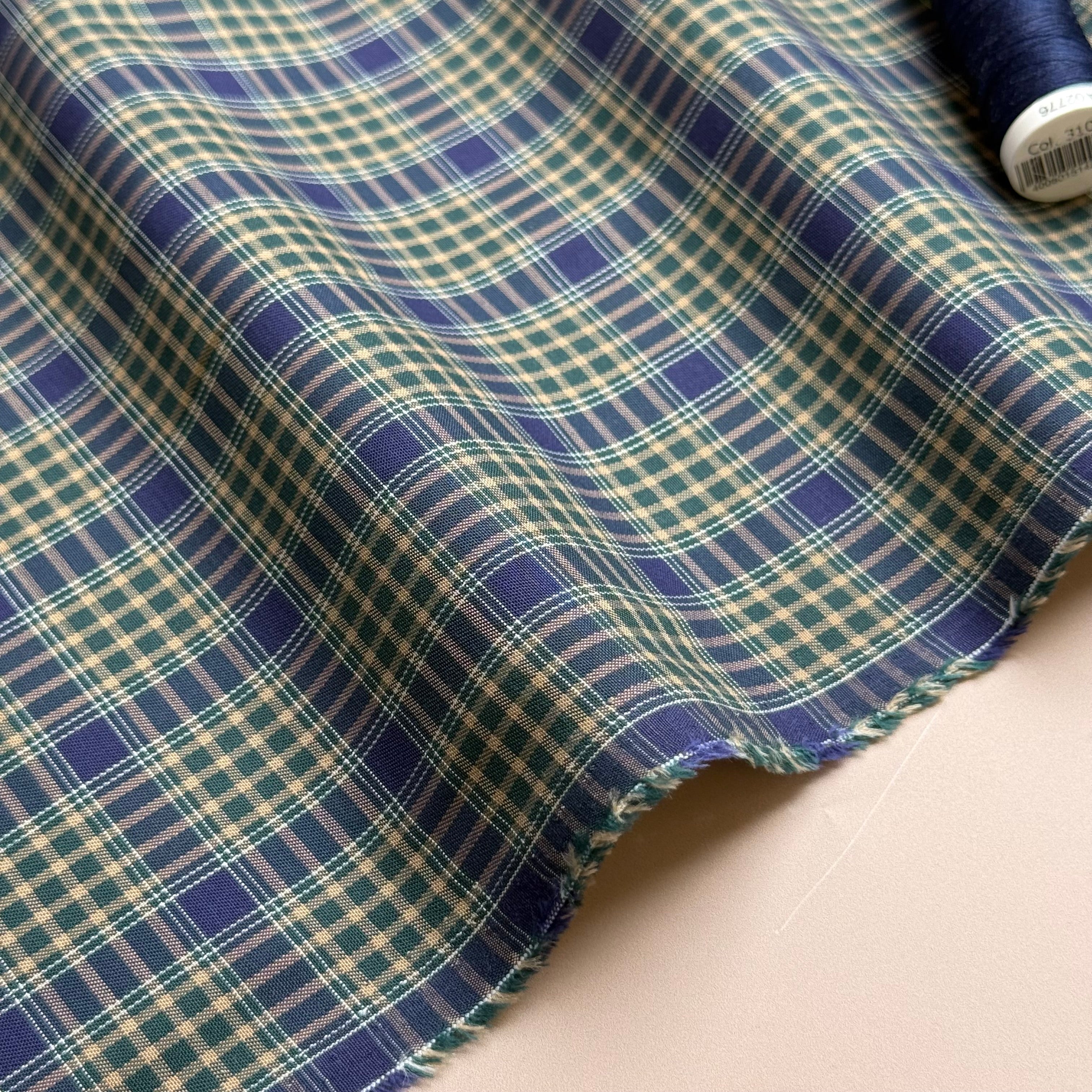 Ex-Designer Deadstock Yarn Dyed Checks Fine Cotton Fabric