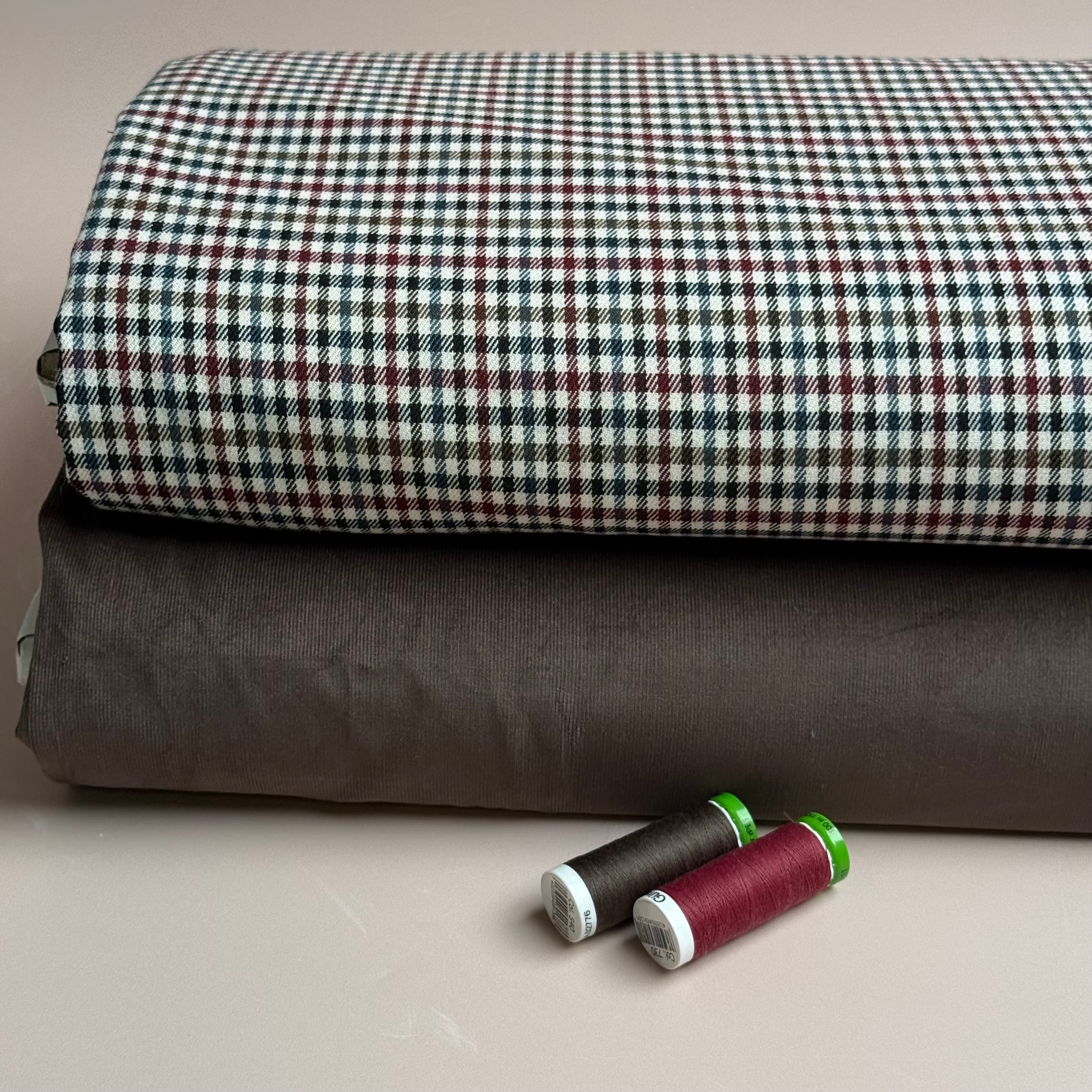 28 Wale Cotton Needlecord in Light Brown with Stretch