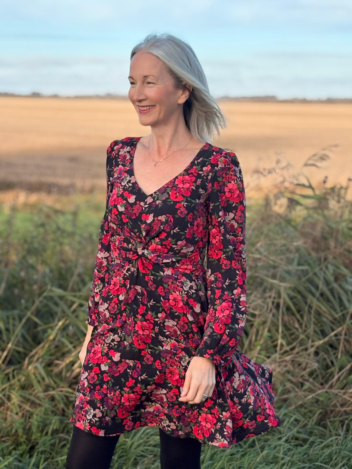 Rosehip Garden Black LENZING™ ECOVERO™ Viscose Fabric