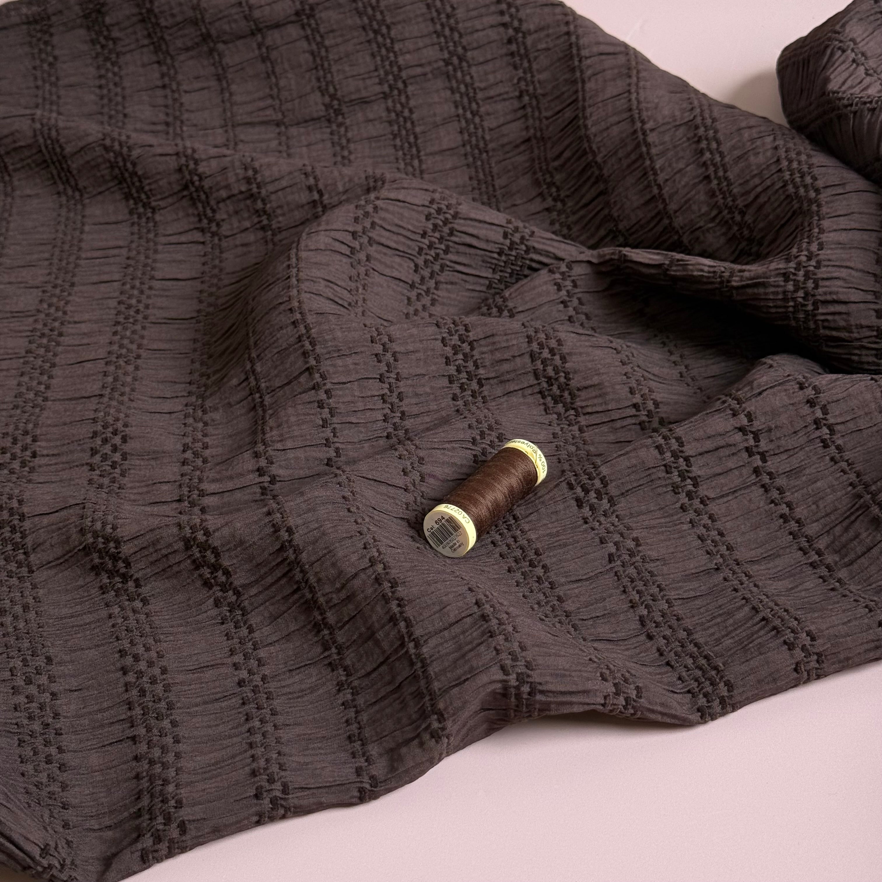 Chenille Jacquard Fabric in Brown