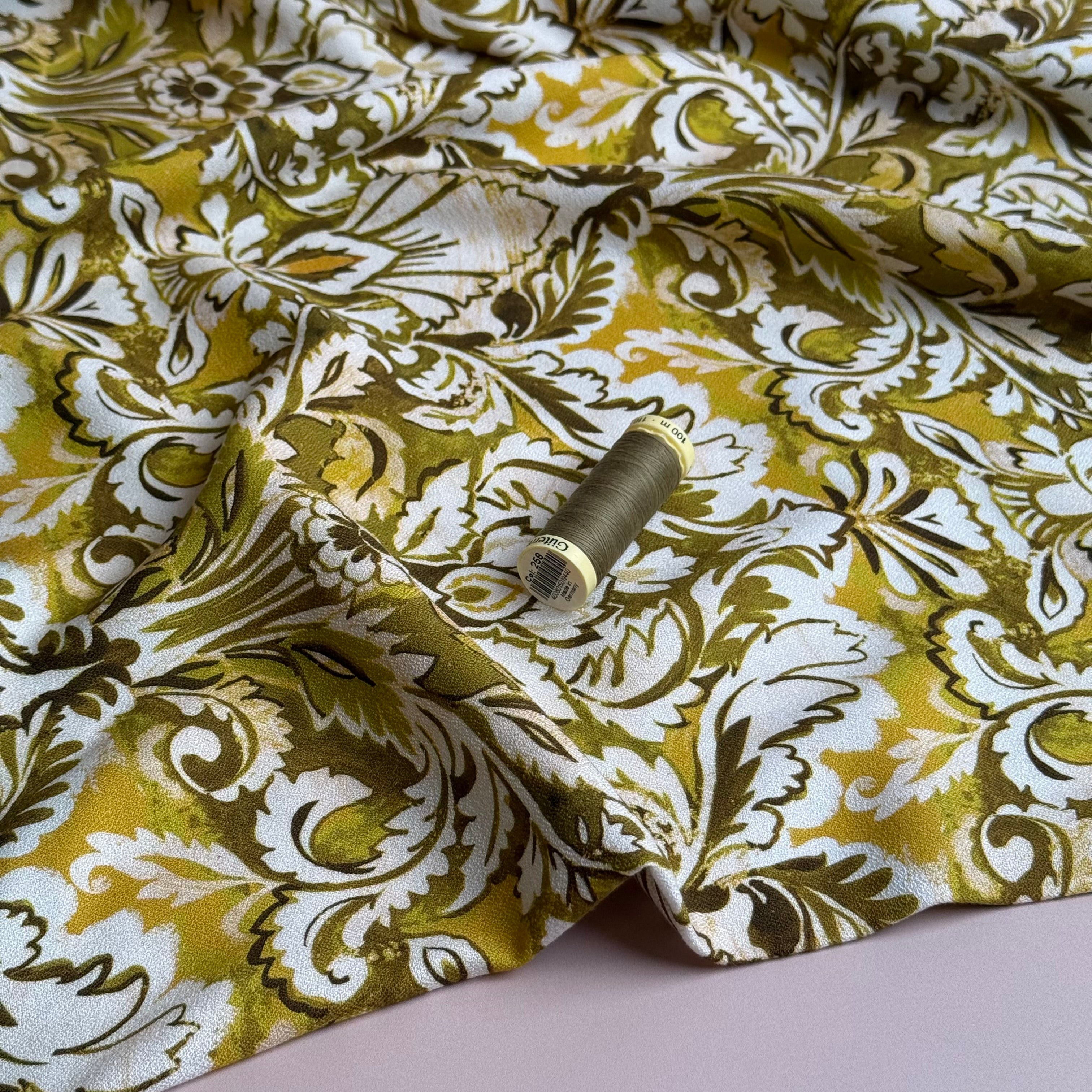 Ochre Ornaments Soft Viscose Crepe
