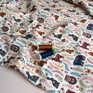 Nordic Animals Soft Cotton Sweat-shirting Fabric
