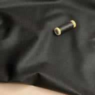 Deadstock Plain Black Pure Wool Suiting Fabric