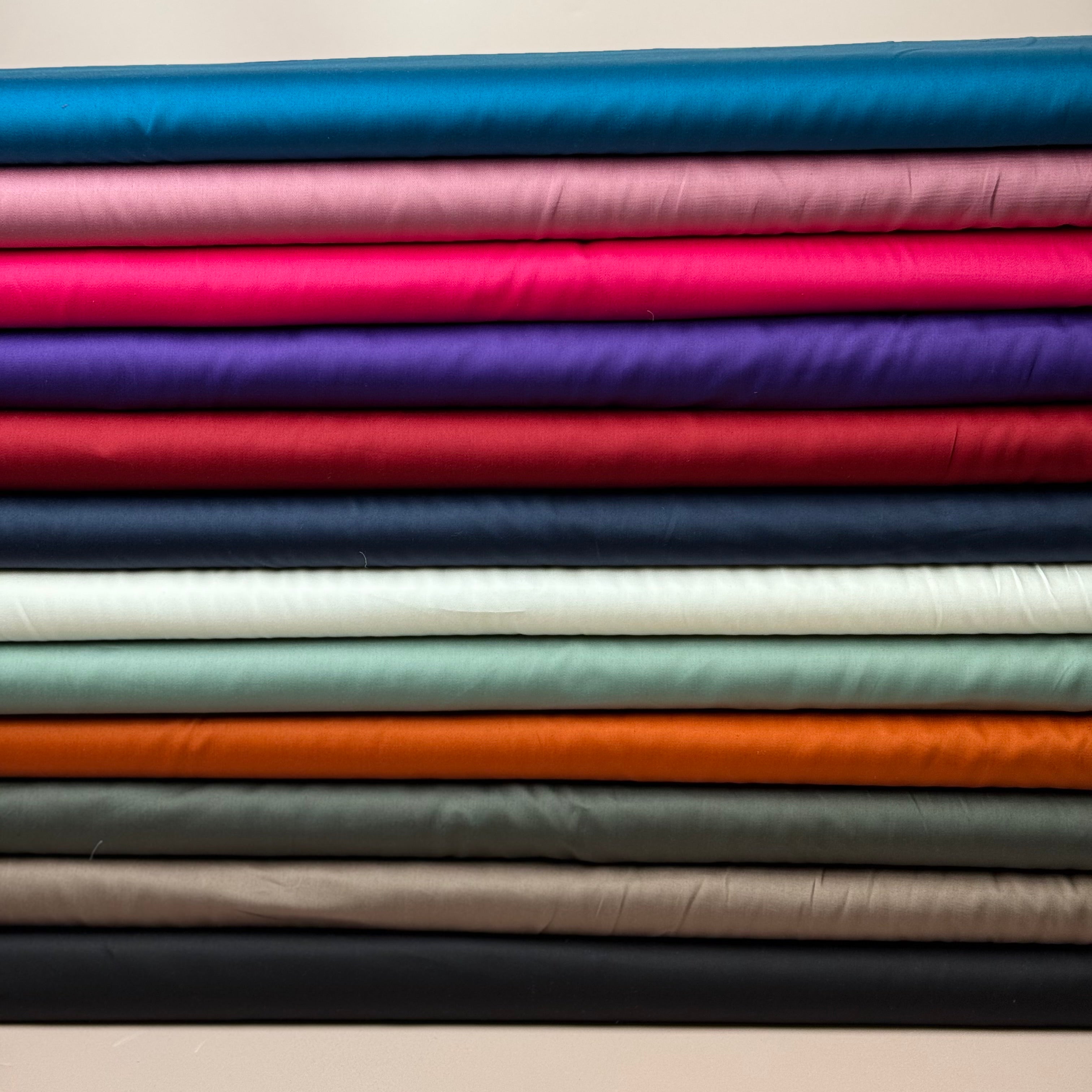 Plain Cotton Sateen Fabric in Various Colours