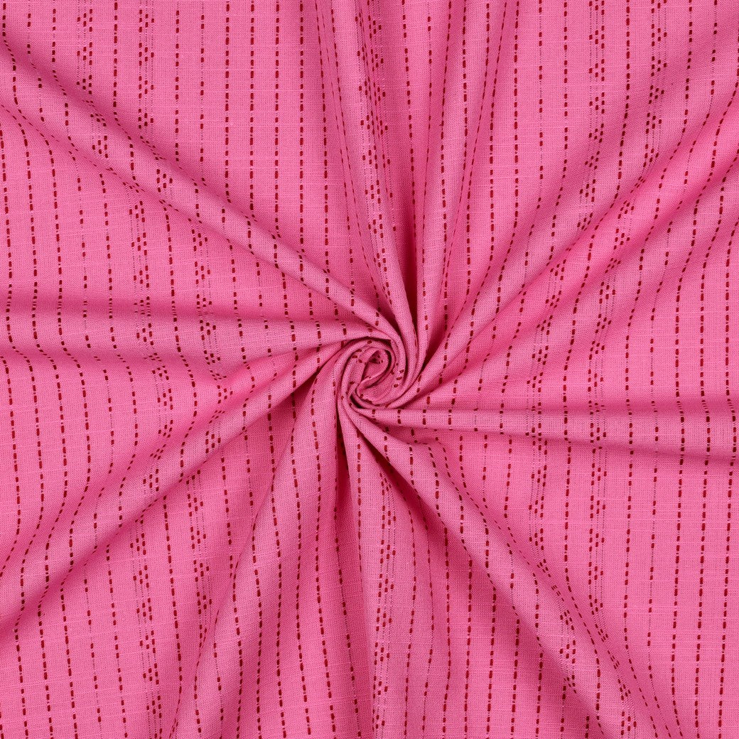 Boho Stripes Fuchsia Yarn Dyed Cotton Jacquard