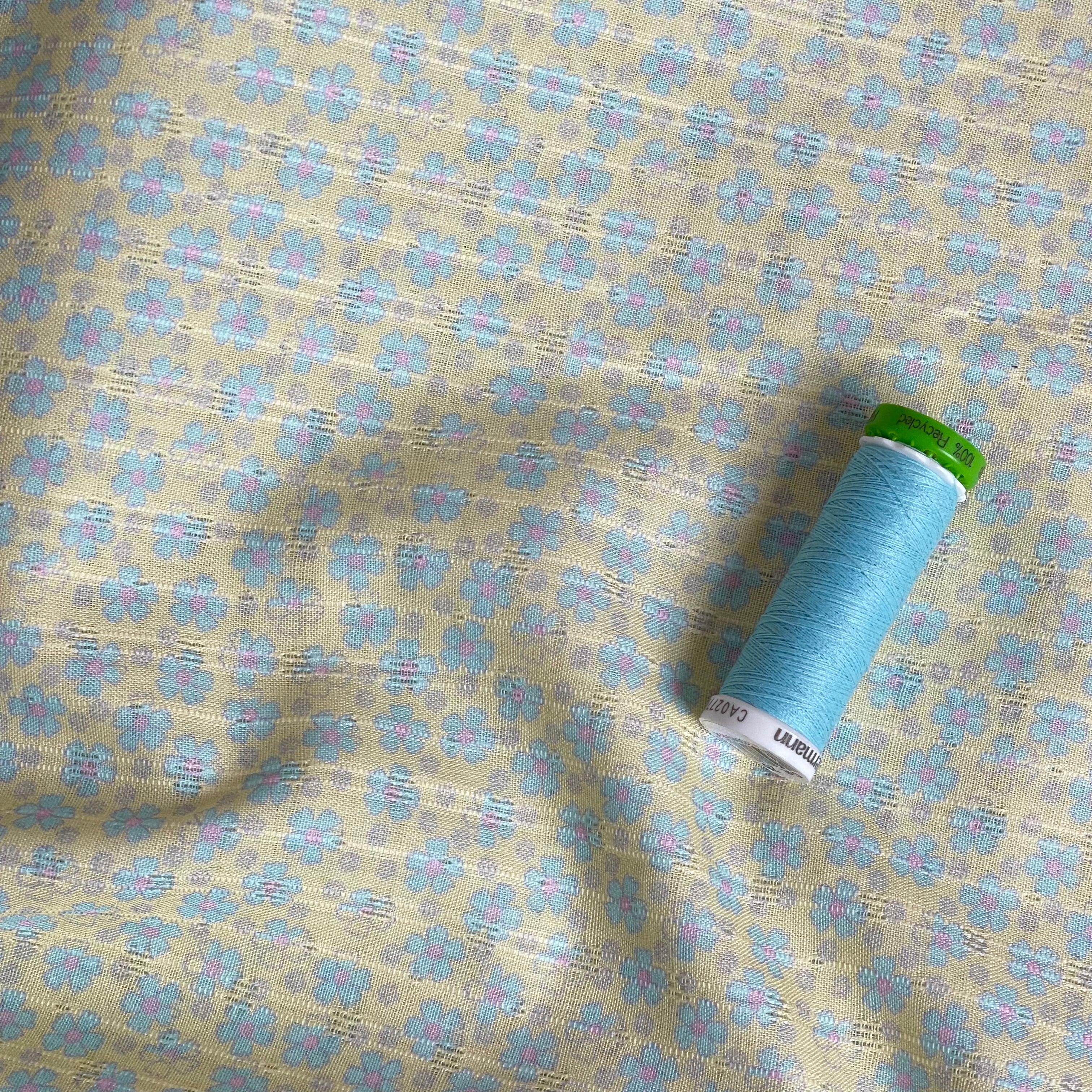Small Flowers Lace Stripes Cotton Fabric