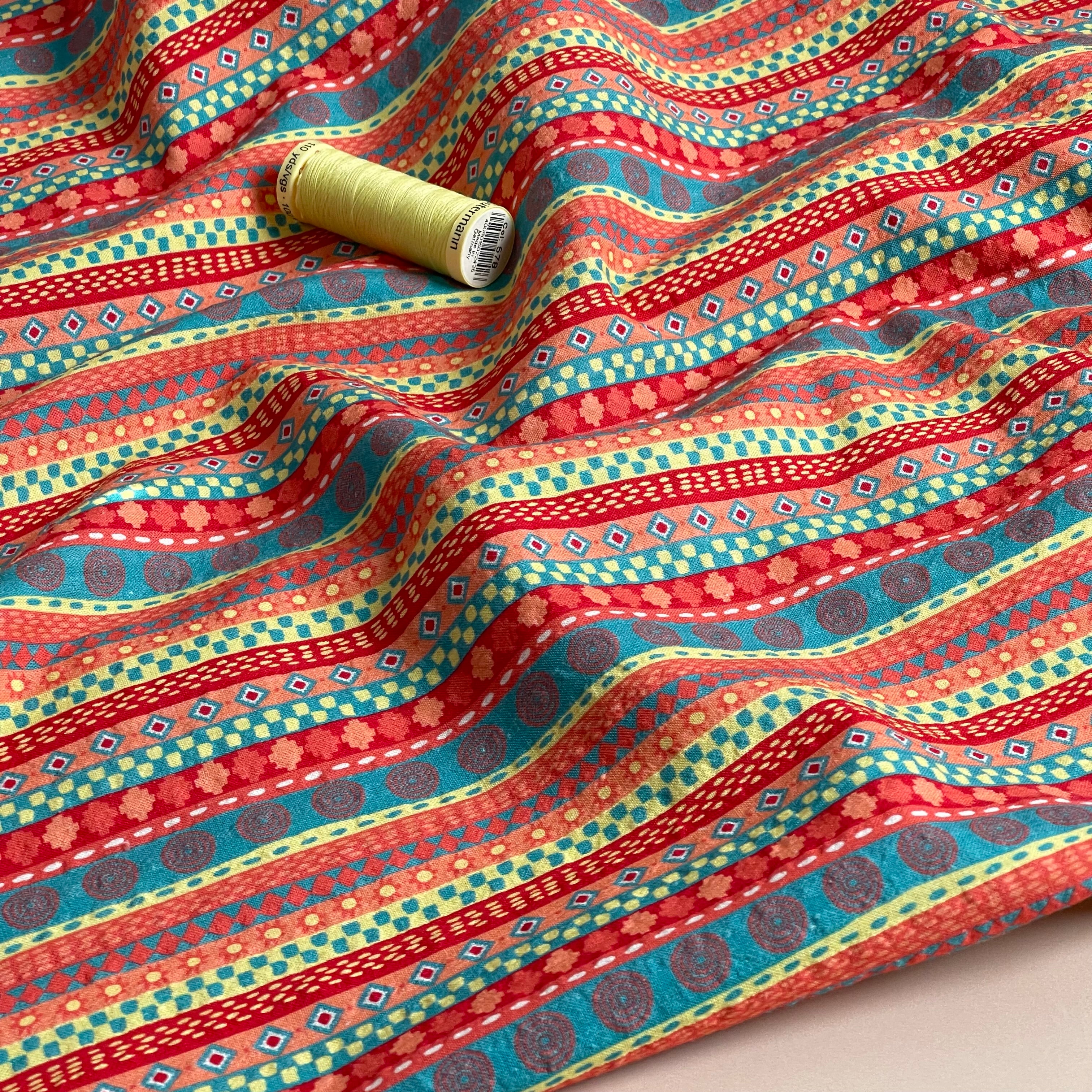 Authentic Bubble Stripes Cotton Seersucker Fabric