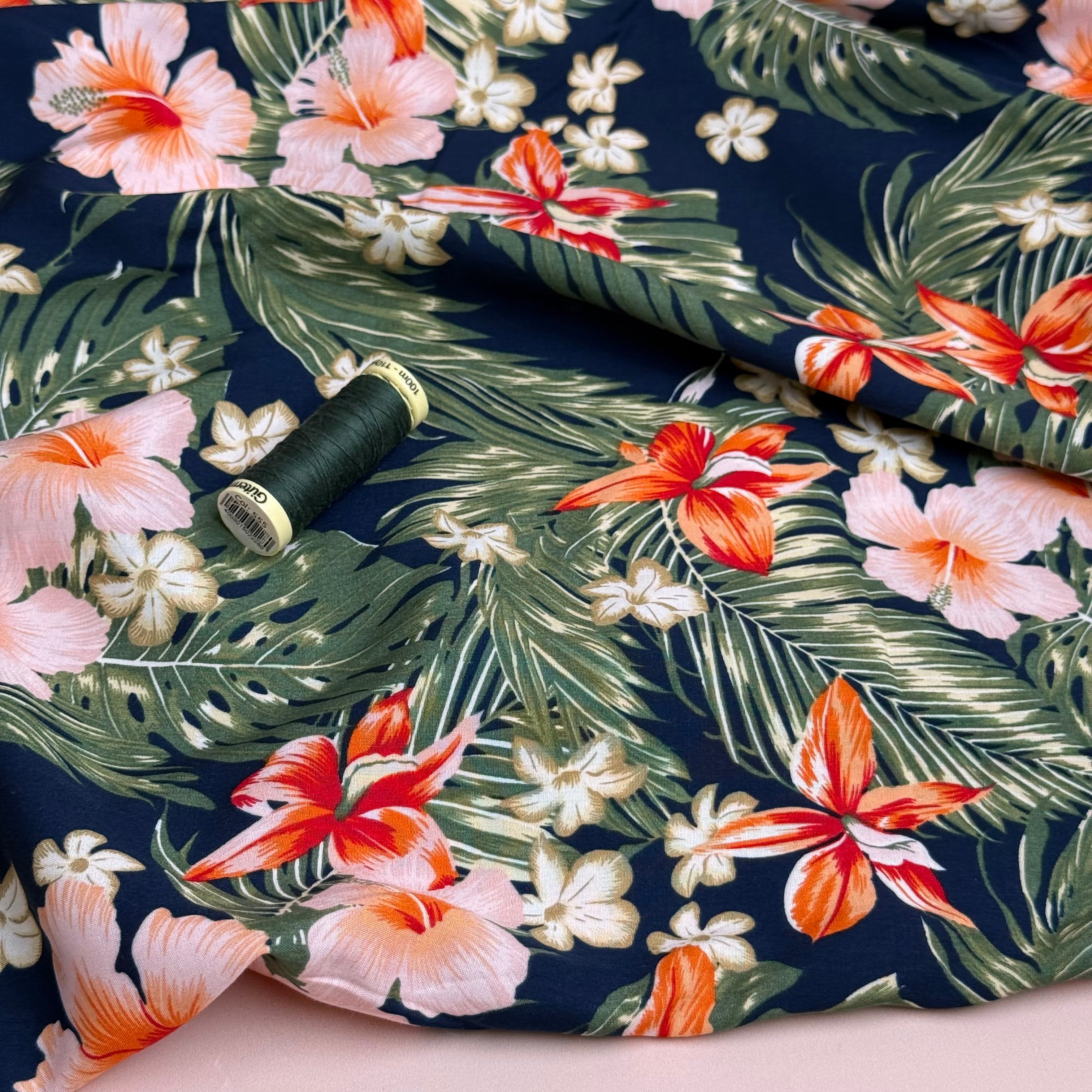 Deadstock - Tropical Flowers Viscose Fabric