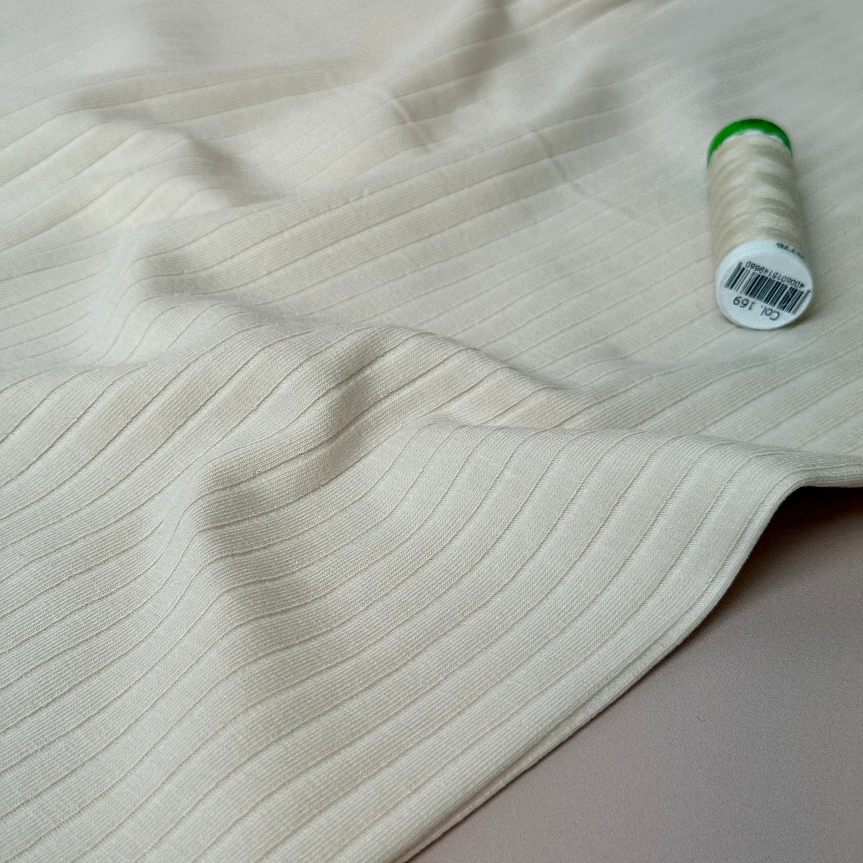 Clotted Cream Cotton Ribbed Jersey
