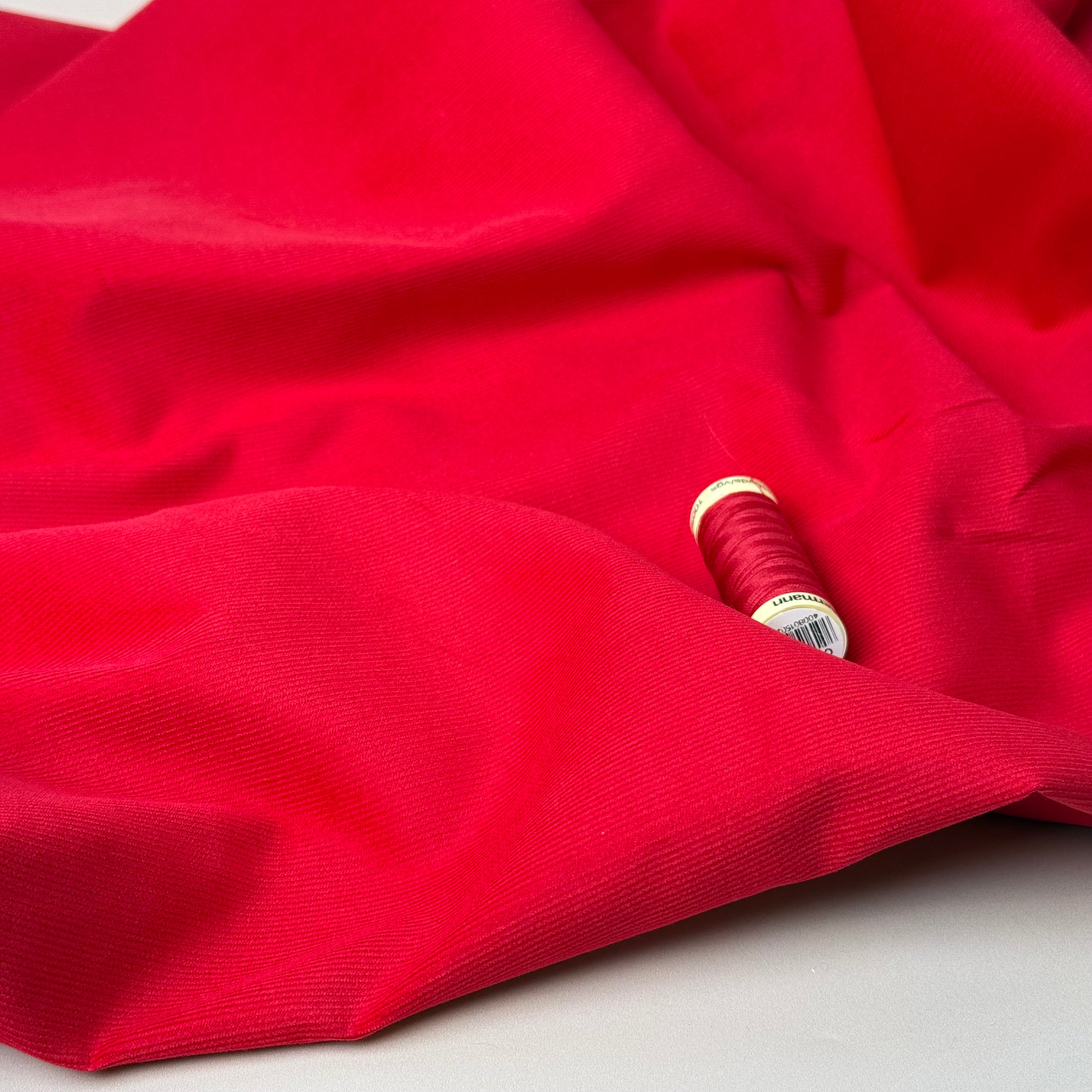 21 Wale Cotton Needlecord in Red