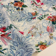 Vintage Lace Linen Viscose Blend Fabric