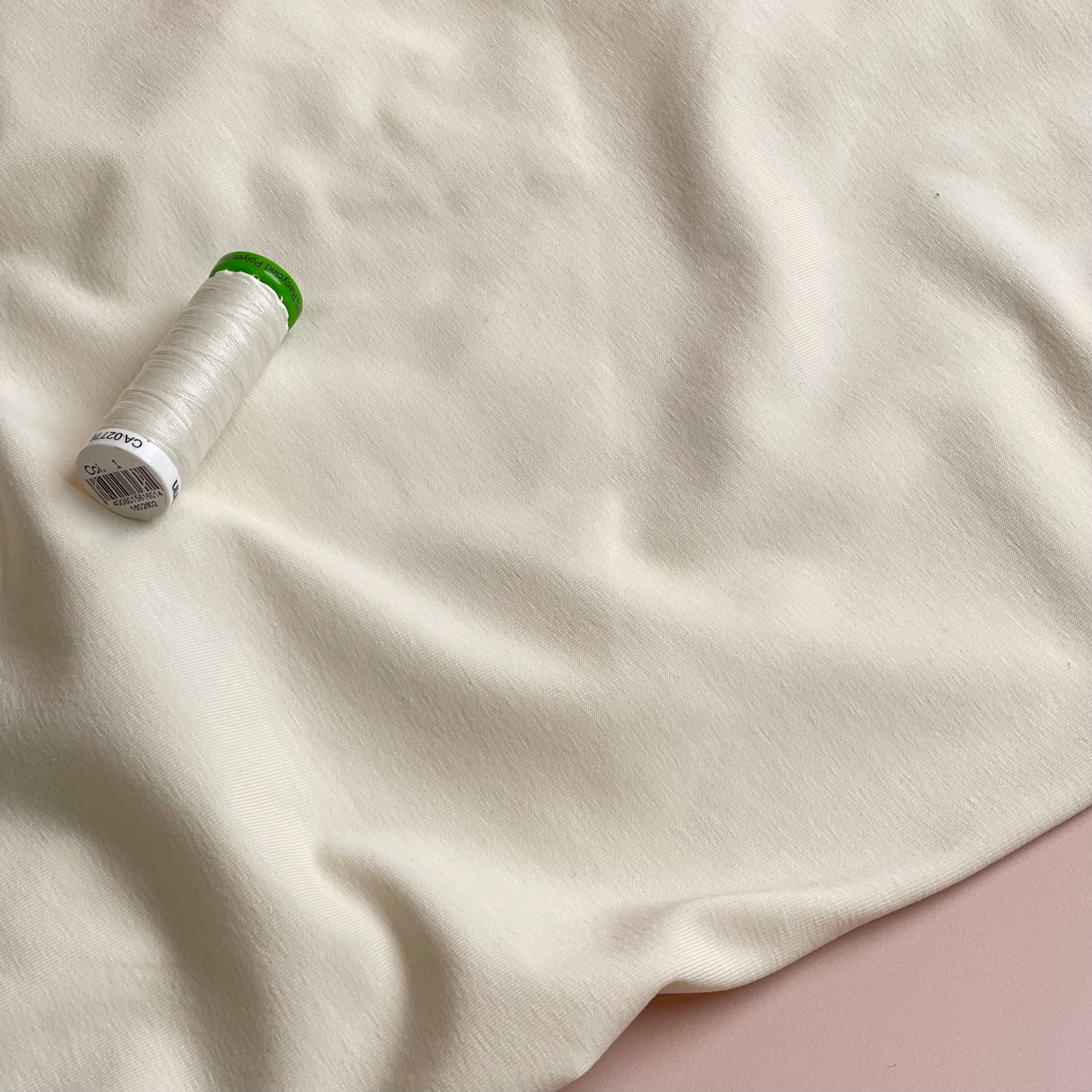 Essential Chic Off-White Plain Cotton Jersey Fabric