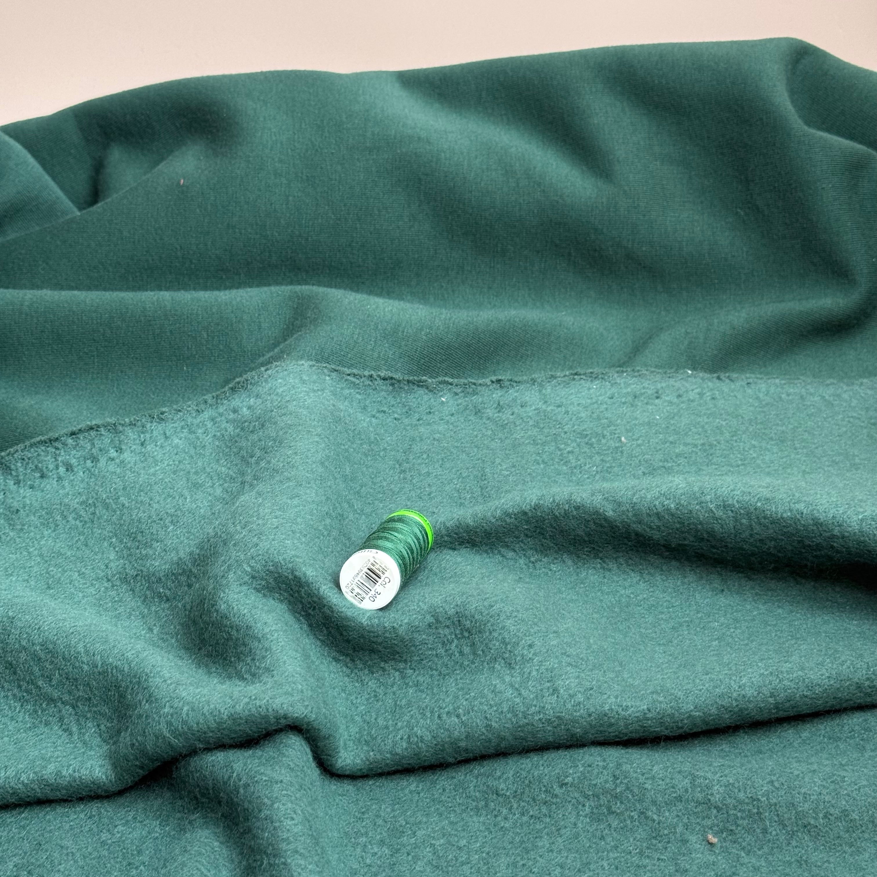 Fleecy Sweat-shirting Fabric in Dark Green