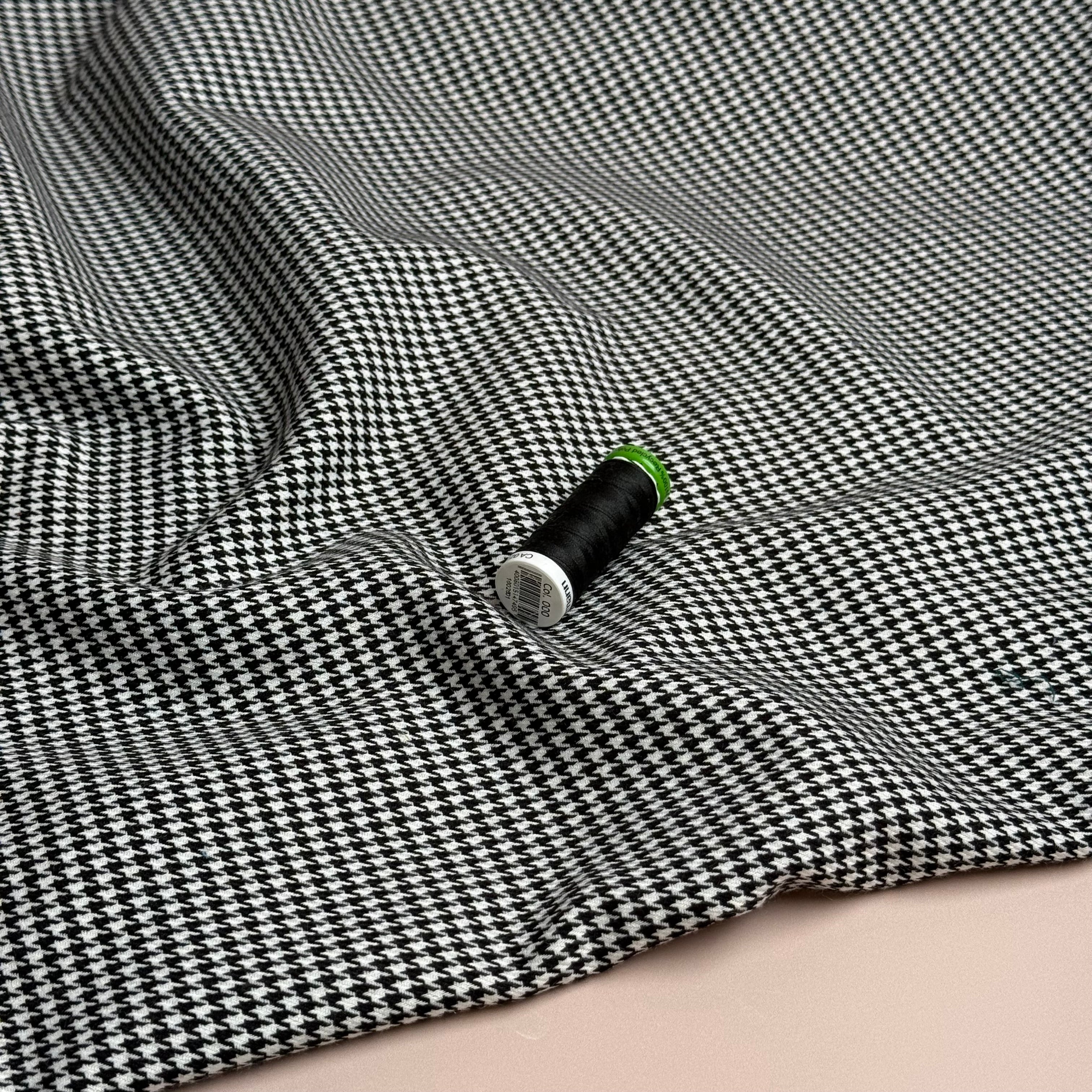 Pied De Poule Puppy Tooth Viscose Blend Trouser Fabric