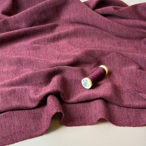 Pure Merino Wool Sweater Knit in Burdeaux Melange