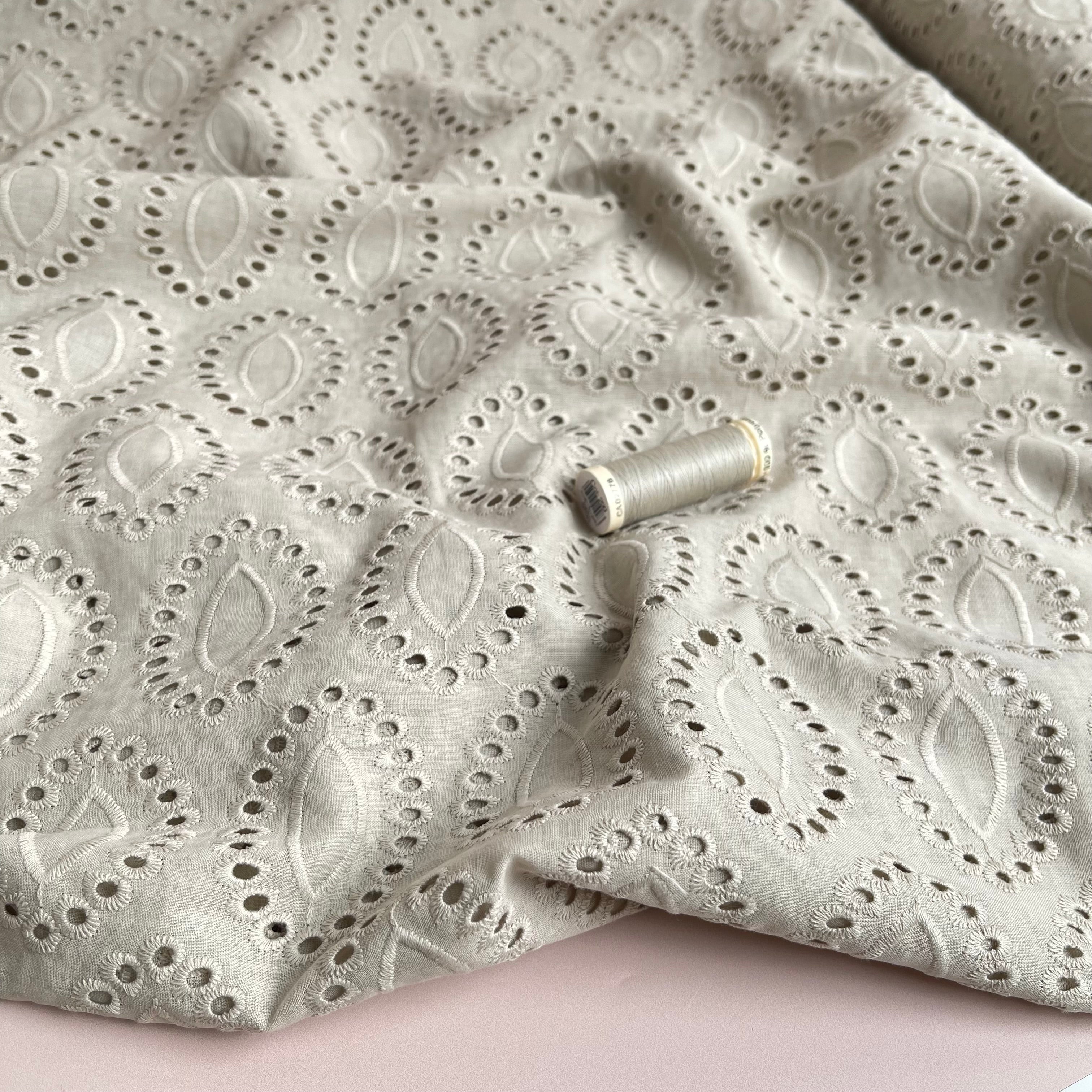 Sweet Sand Cotton Broderie Anglaise Fabric