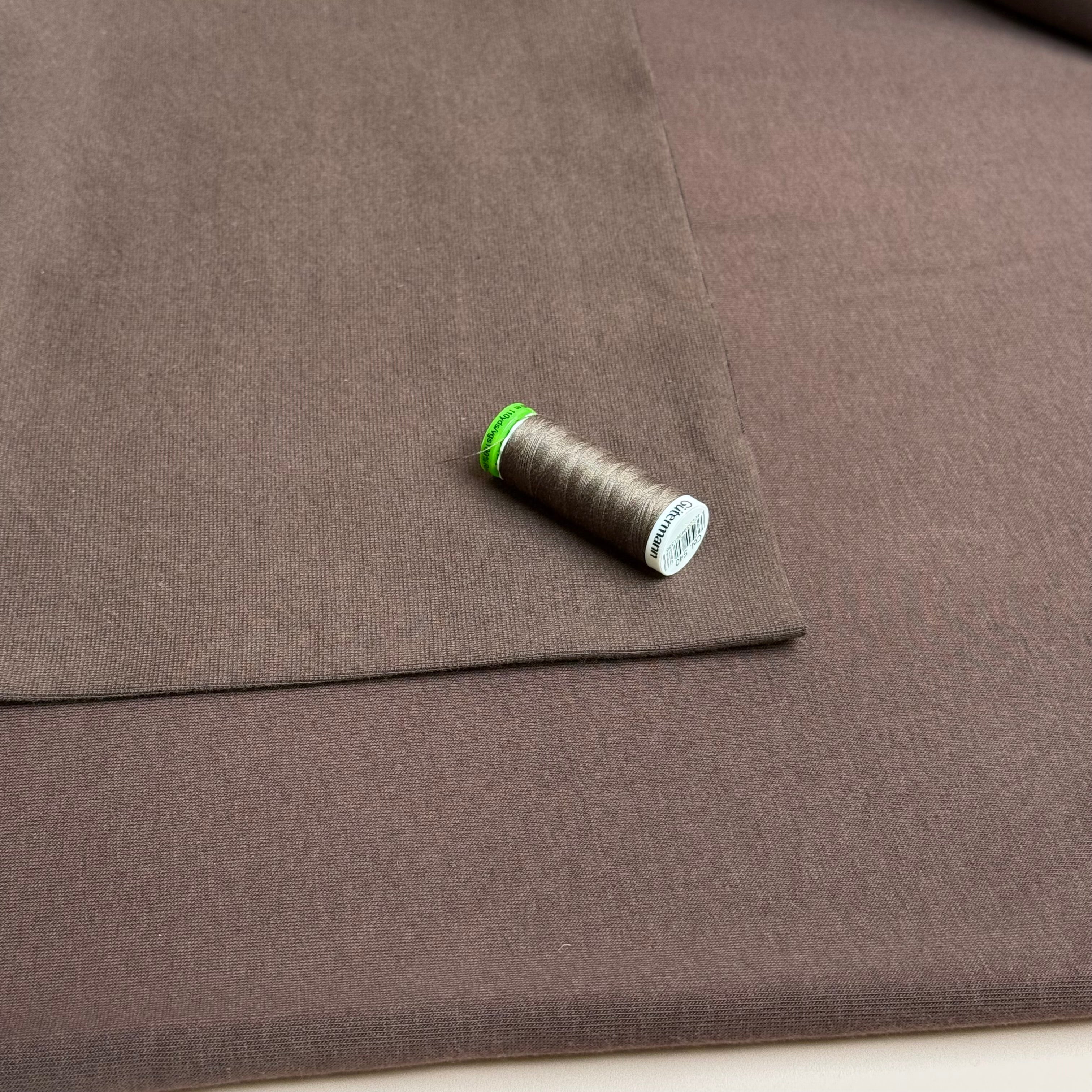 Fleecy Sweat-shirting Fabric in Dark Brown