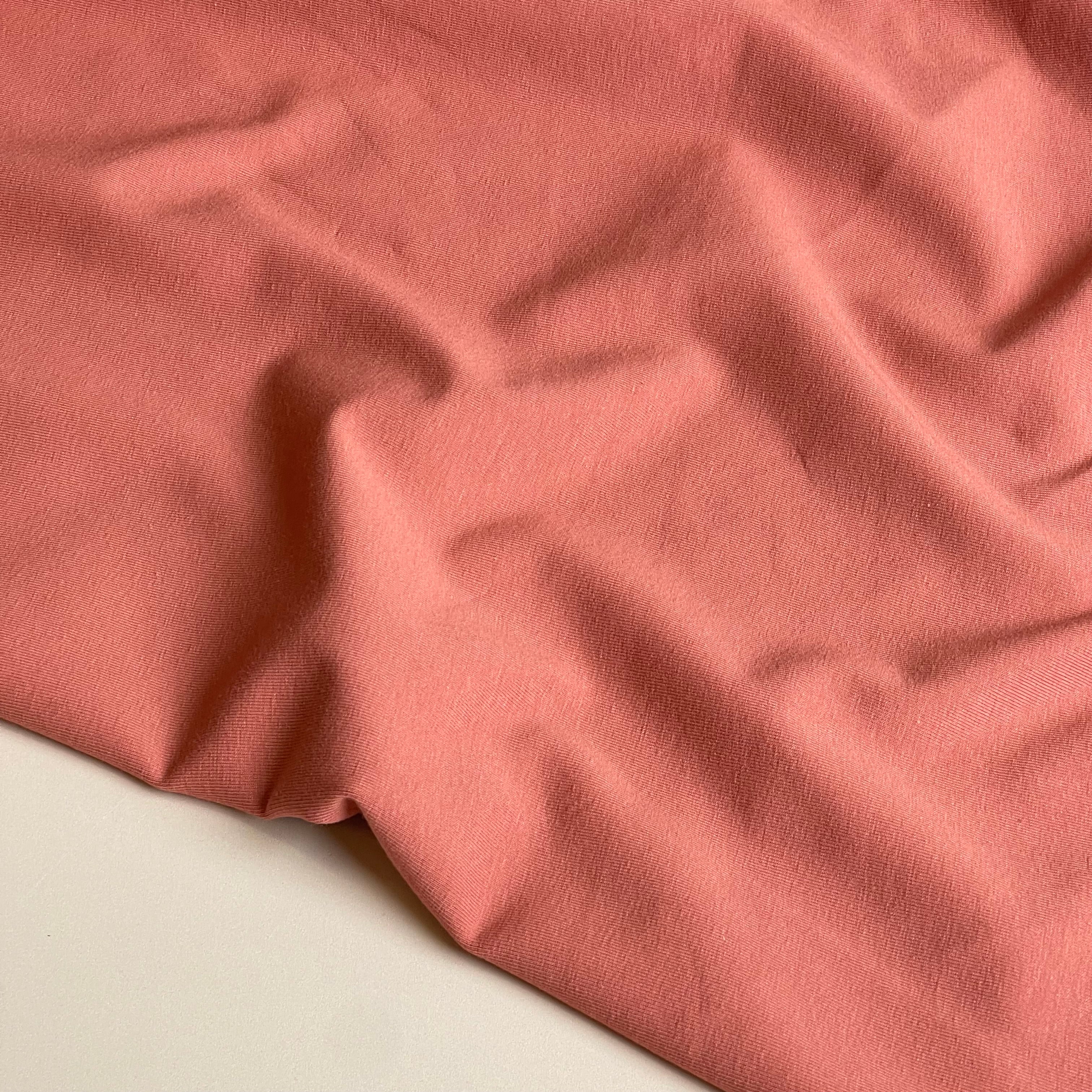 Essential Chic Carmine Pink Plain Cotton Jersey Fabric